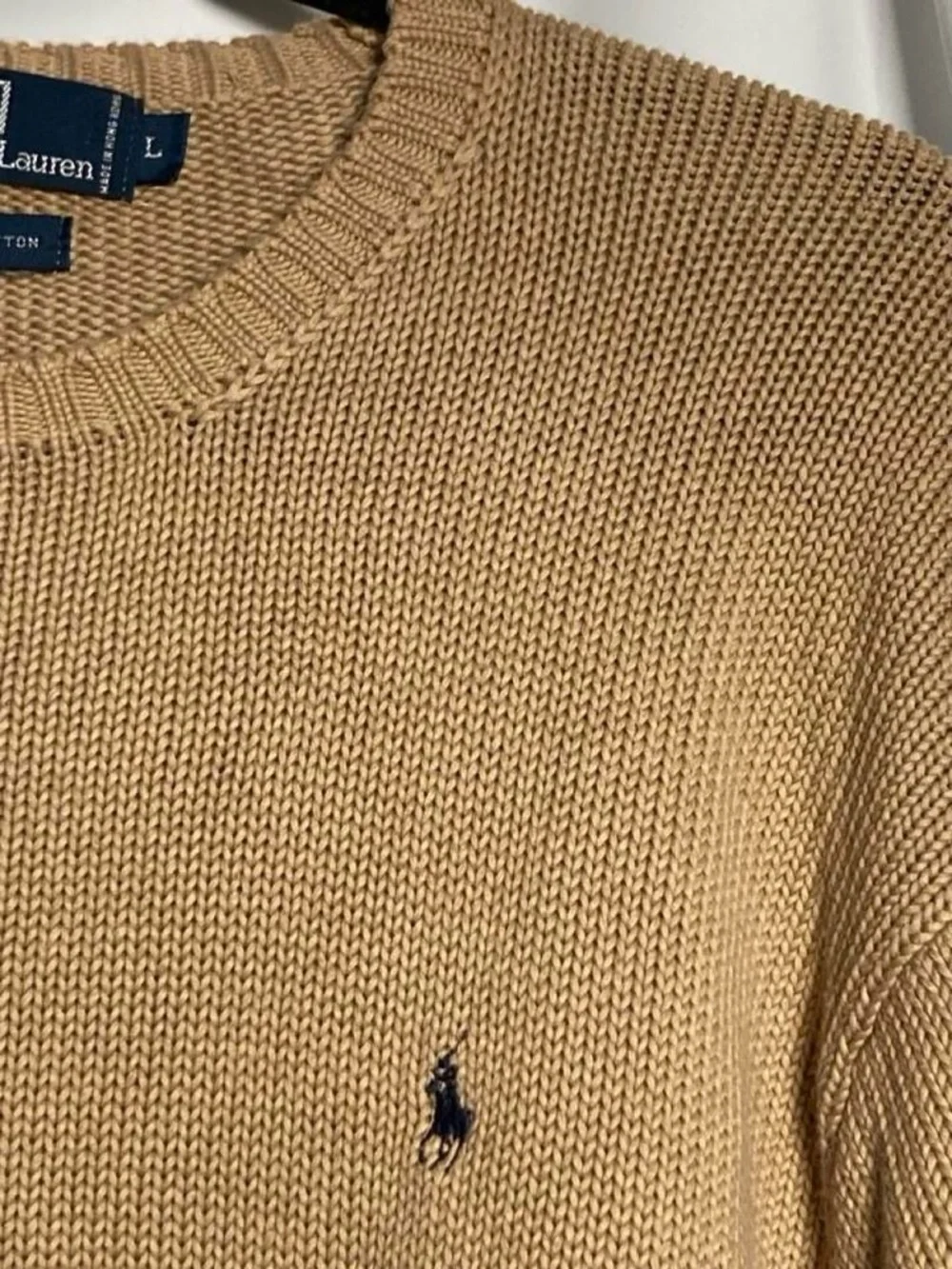 Polo by Ralph Lauren Men's Crewneck Sweater in Camel Tan L